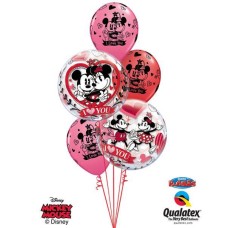 Bukiet 146 Disney Mickey & Minnie I Love You Qualatex #21892-2 23186-3